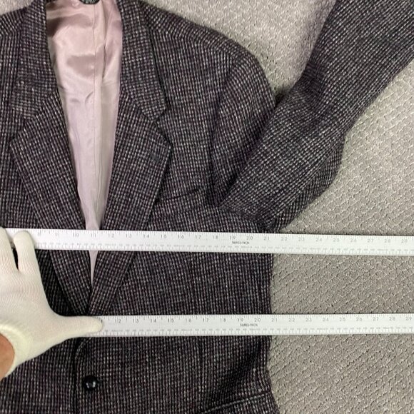 Vintage Harris Tweed Blazer Sport Coat Men's 44R Burgundy and Gray Wool - Picture 6 of 12